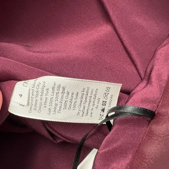 NWT Khaite Burgundy Leather Skirt Size 4 $1600 - Picture 3 of 4